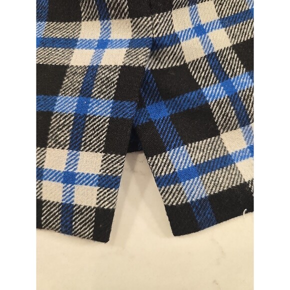 Classic Wool Blend Plaid Mini Skirt Womens 6P Blue Black Academia Tartan Preppy - Picture 5 of 8